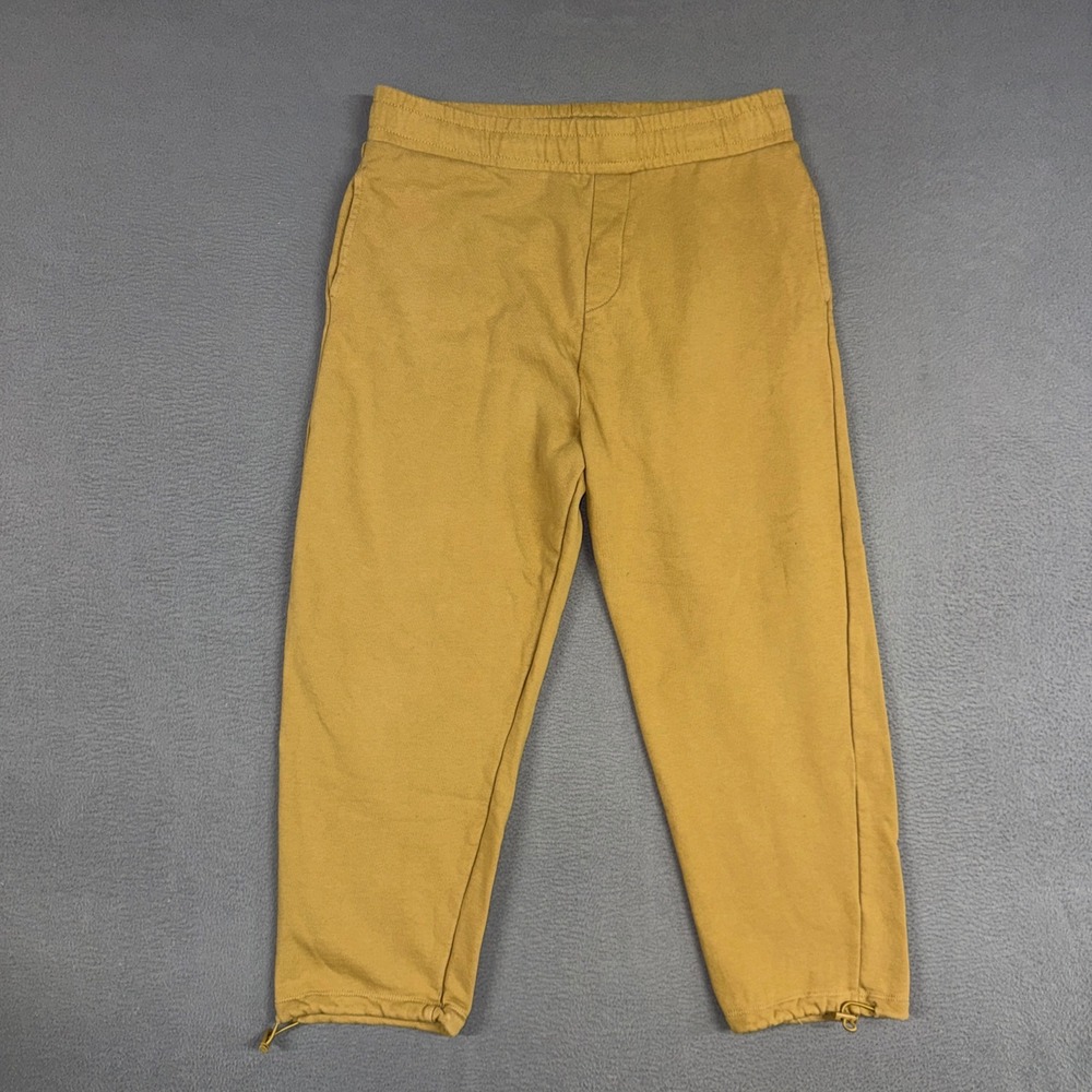 Zara Pants Womens XL Yellow Brown Joggers Casual Cotton Bungee Hem Sweatpants